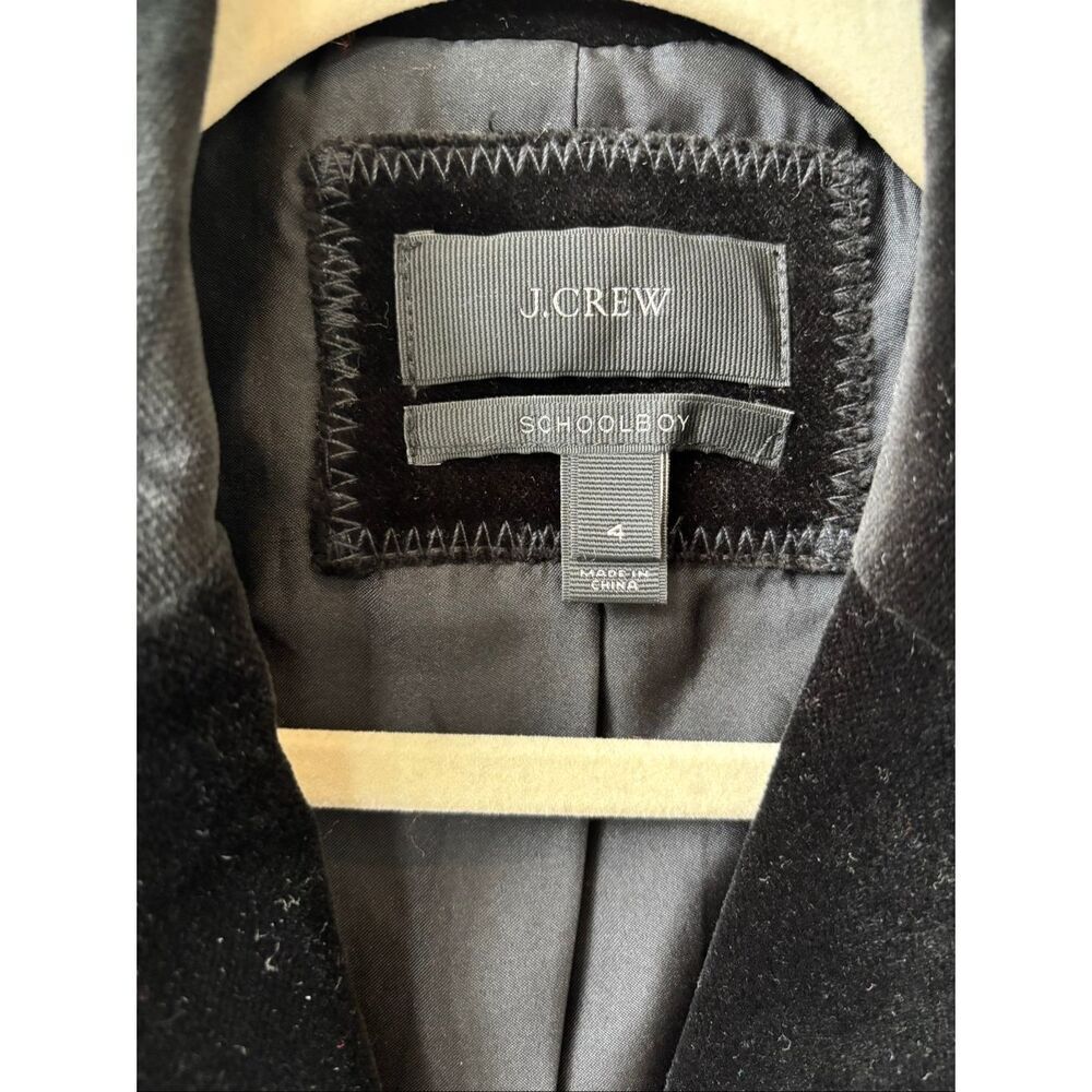 NWOT J Crew Collection Black Velvet Schoolboy Blazer, S 4, $218 B17 - Picture 7 of 11